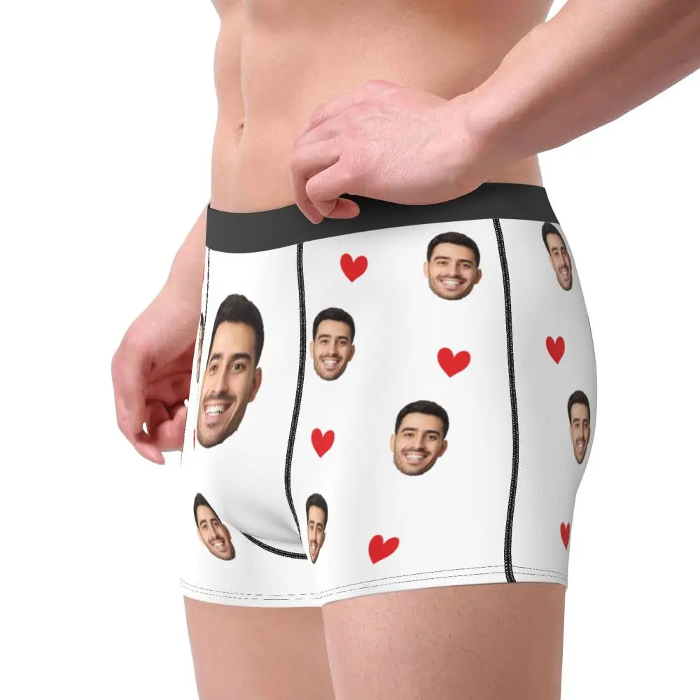 Men Gift Custom Face Boxers Valentine's Day Gift Personalized Photo Underwear Design Birthday Boxer Briefs for Boyfriend Husband