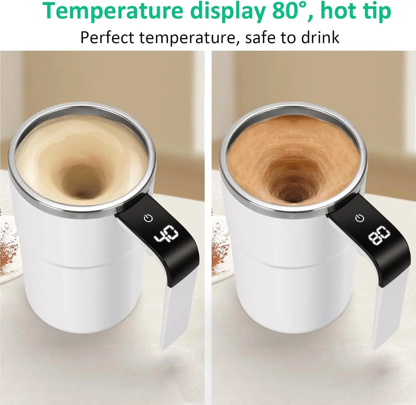 Automatic Self Stirring Magnetic Mug Coffee Self Mixing Mug USB Rechargeable Smart Thermal Cups with LCD Screen Food Safe Mug