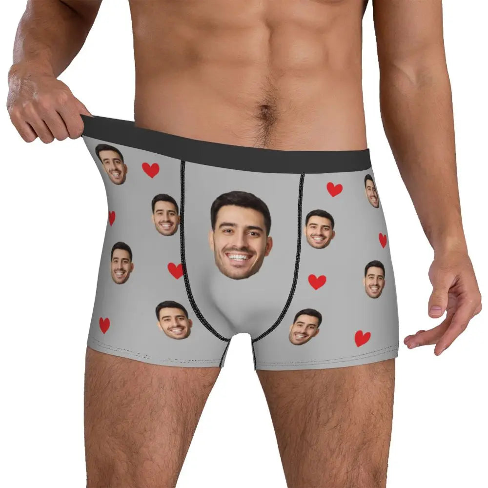 Men Gift Custom Face Boxers Valentine's Day Gift Personalized Photo Underwear Design Birthday Boxer Briefs for Boyfriend Husband