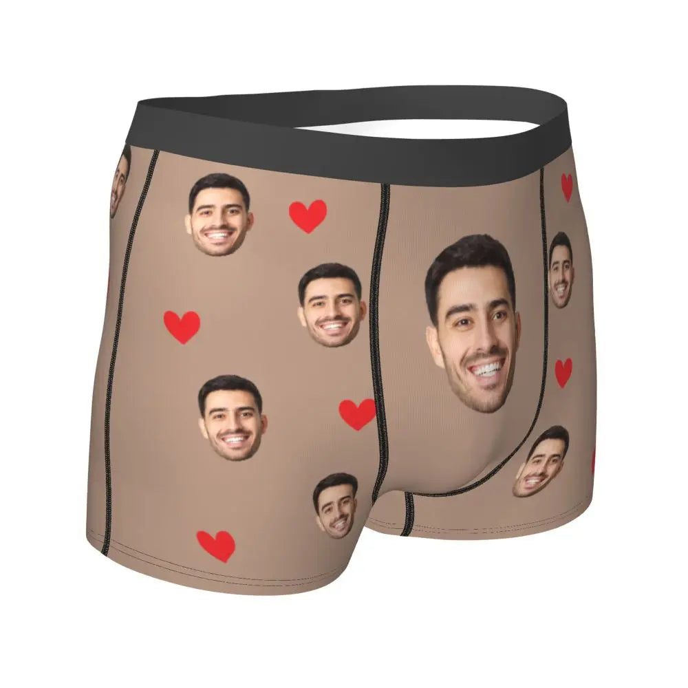 Men Gift Custom Face Boxers Valentine's Day Gift Personalized Photo Underwear Design Birthday Boxer Briefs for Boyfriend Husband