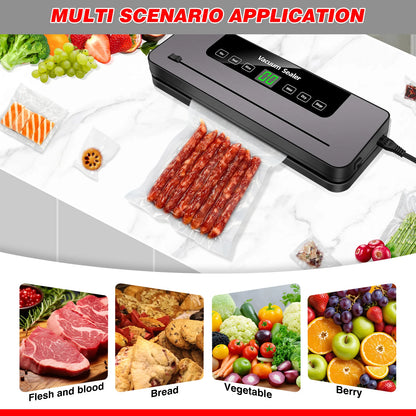 5-in-1 Multi-Functional Vacuum Sealer Food Vacuum Sealer Machine Automatic Food Sealer for Food Preservation With 10 Sealer bags - AR Perk Inc