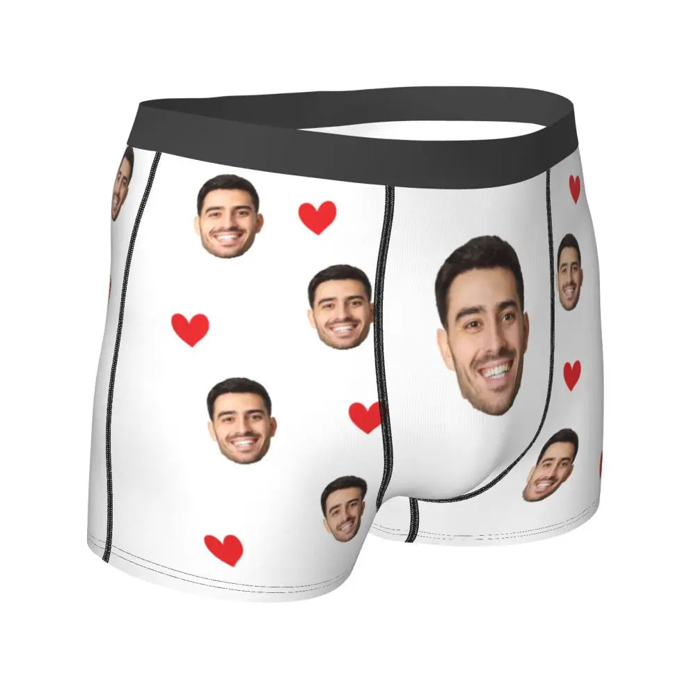 Men Gift Custom Face Boxers Valentine's Day Gift Personalized Photo Underwear Design Birthday Boxer Briefs for Boyfriend Husband