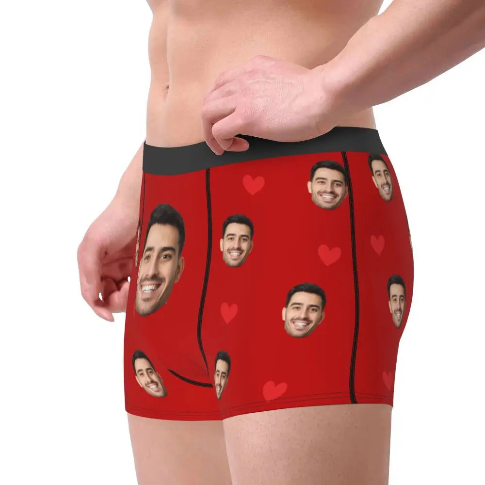 Men Gift Custom Face Boxers Valentine's Day Gift Personalized Photo Underwear Design Birthday Boxer Briefs for Boyfriend Husband