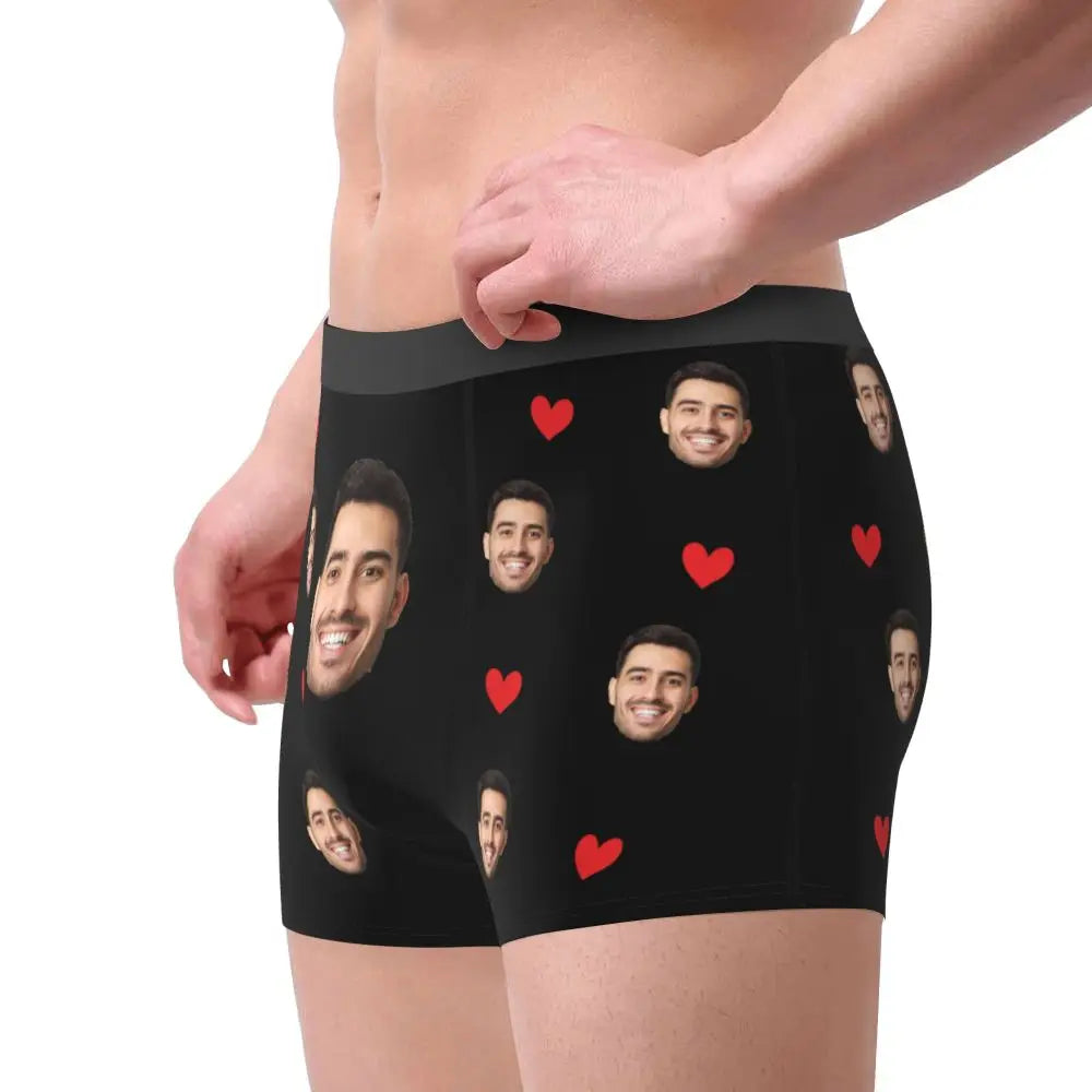 Men Gift Custom Face Boxers Valentine's Day Gift Personalized Photo Underwear Design Birthday Boxer Briefs for Boyfriend Husband