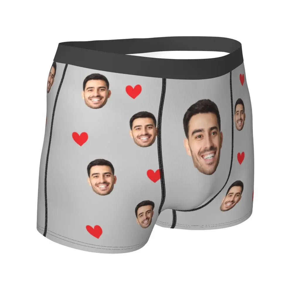 Men Gift Custom Face Boxers Valentine's Day Gift Personalized Photo Underwear Design Birthday Boxer Briefs for Boyfriend Husband