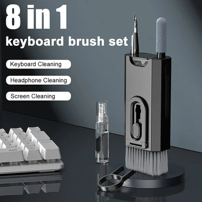 8 In1 Electronic Cleaner Kit Screen Cleaner Multifunctional Cleaning Brush for Earphone Keyboard Laptop Phone PC Monitor Camera - AR Perk Inc