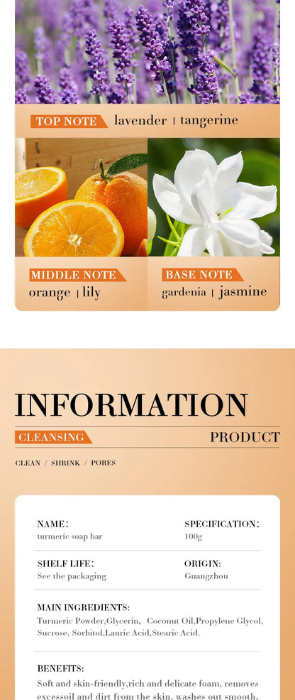 Natural Handmade Turmeric Soap Face Cream Serum Skin Care Set Clean Cutin Oil Control Removal Acne Whitening Remove Dark Spots - AR Perk Inc