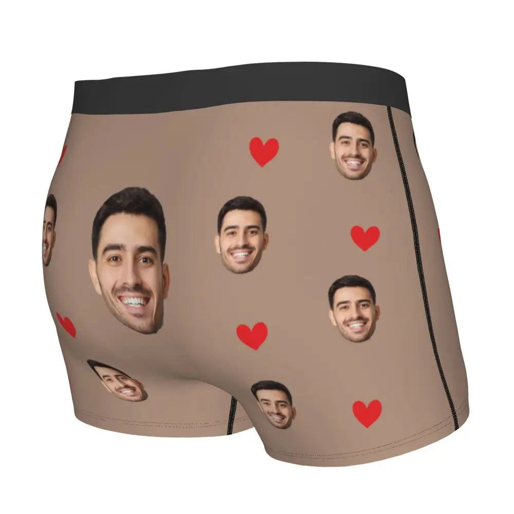 Men Gift Custom Face Boxers Valentine's Day Gift Personalized Photo Underwear Design Birthday Boxer Briefs for Boyfriend Husband