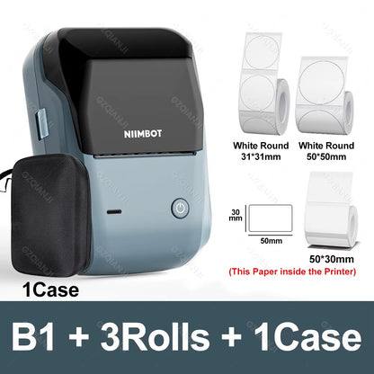 B1 Mini Label Thermal Printer Portable Self-Adhesive Bluetooth Maker Machine for round UV Tag Stickers Labels Rolls
