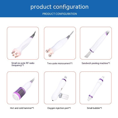 Six In One Hydrogen Oxygen Small Bubble Ultrasonic Induction Beauty Device